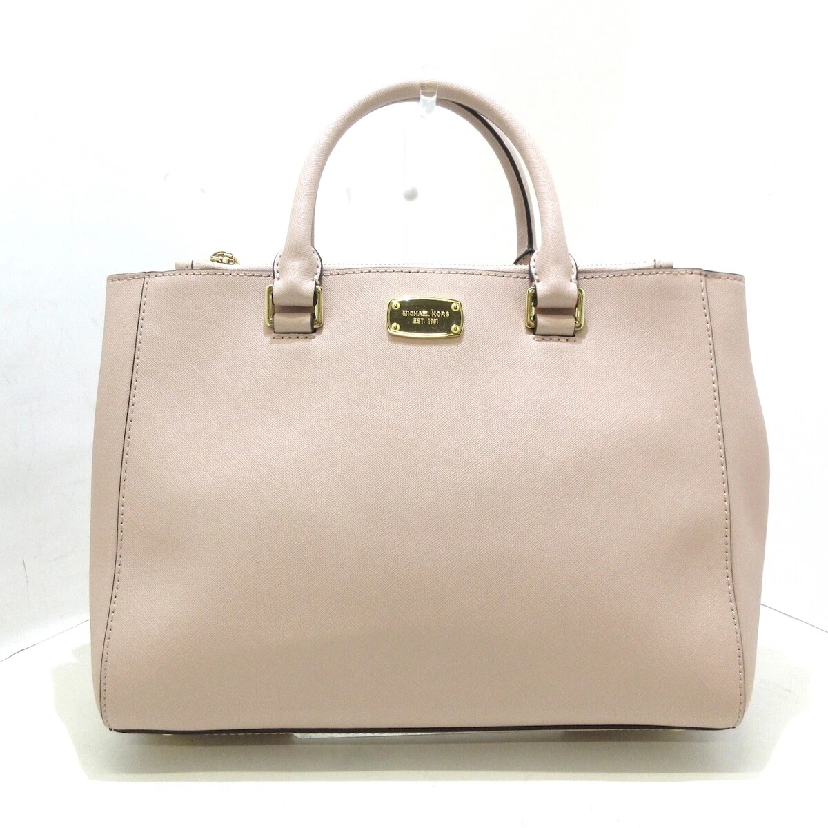 Auth MICHAEL KORS 35S6GSOT2L Light Pink Leather Tote Bag
