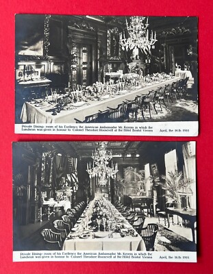 2 x Foto AK WIEN in Österreich 1911 Hotel Bristol Private Dining Room   ( 147168