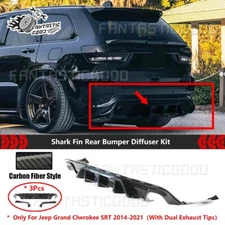 For Jeep Grand Cherokee SRT 14-21 V1 Carbon Fiber Shark Fin Rear Bumper Diffuser