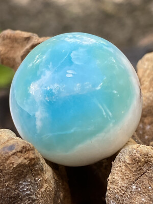 Larimar Ball Deep Blue Dolphin Stone AAA+ : Peace: Love : Tranquility 39g 72
