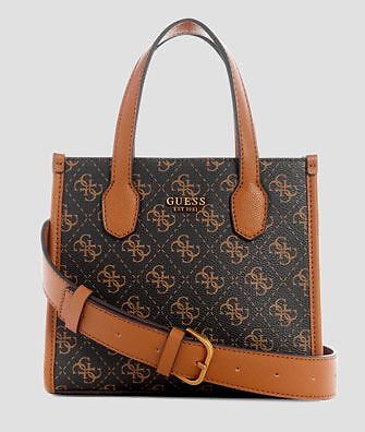 Guess Qn866577 Silvana Mini Damen 4G Logo Mini Shopper Tasche in Schokobraun