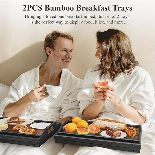 Bandeja para desayunar en la cama, paquete de 2, bandeja para mesa de cama.nuevo - Imagen 4 de 7