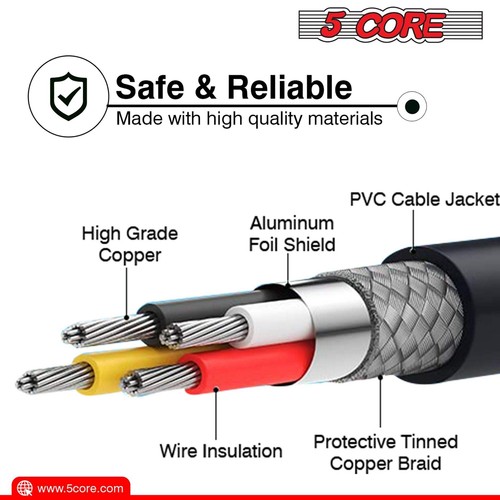 5 Core AC Power Cord 6 Ft • 2 Prong US Male to Female Extension Adapter • 16AWG/ - 第 10/26 張圖片