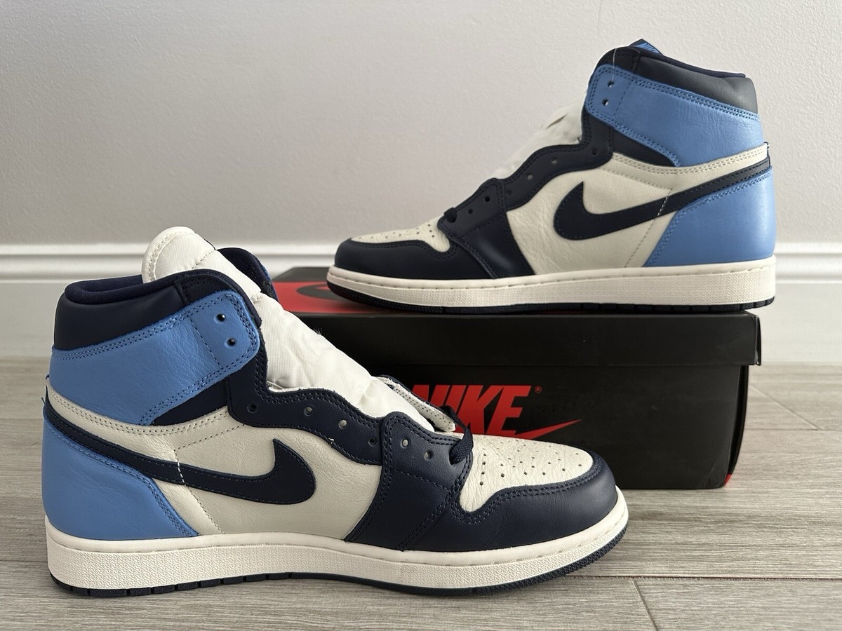 Men's Air Jordan 1 Retro High OG Obsidian 555088-140 Sail