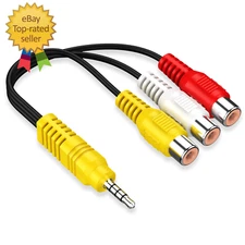3.5MM to 3 RCA Cable ，Video AV Component Adapter Cable Replacement for TCL TV
