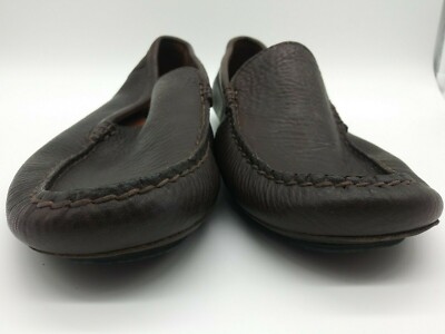 J Crew Thompson Brown Pebble Leather Driving Loafer Shoe 