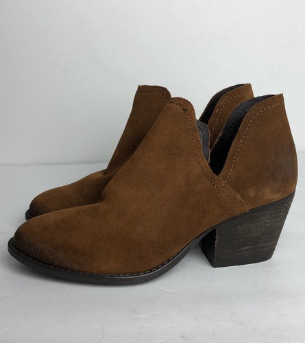 Steve Madden Adelphie Brown Suede Cut Out Chic Ankle Boots Booties Burnished 8.5 - Picture 5 of 9