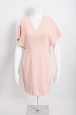 Genny Womens Pink Mini Sheath Dress Size 8 Cape Style Blush Nude V-Neck Cocktail