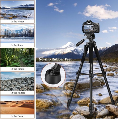 74" Tripod for Camera Cell Phone Video Photography, Heavy Duty Tall Camera - Picture 6 of 6