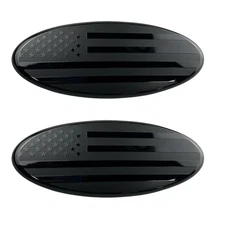 2pcs FLAG BLACK Emblem Rear Tailgate Logo  + Front Grille Badge 09-14 Ford F-150