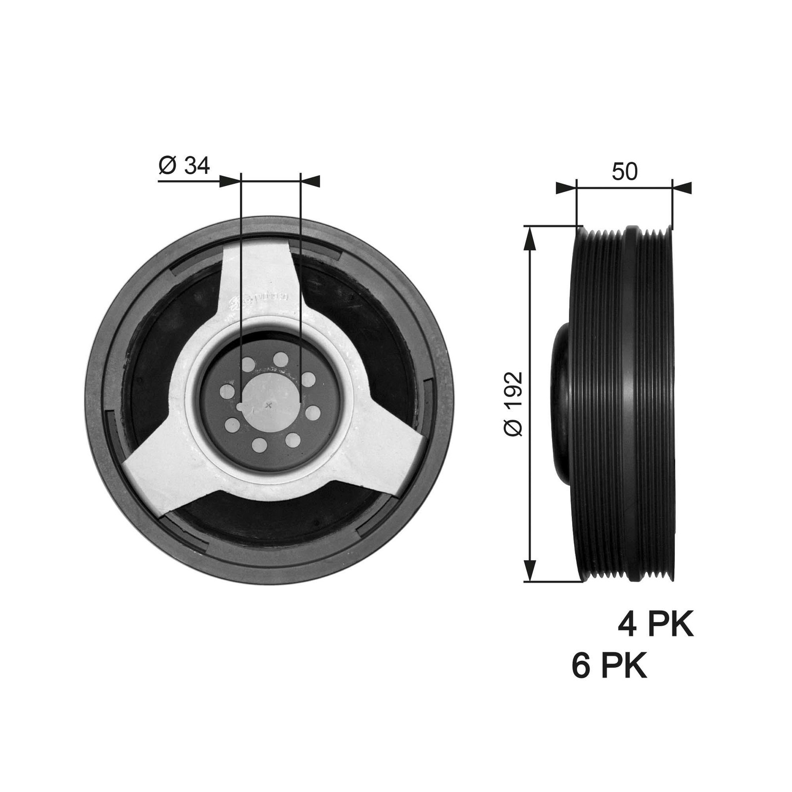 Gates TVD1030 Crankshaft Belt Pulley - Image 24