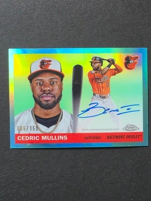 2025 Topps Chrome Platinum #CPA-CM Cedric Mullins Aqua Refractor /150 Auto