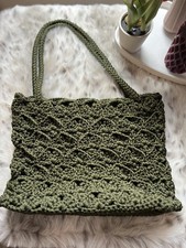 Damen Tasche Häkeln Tragetasche Olivgrün mi...