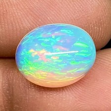 3.27 Cts Natural Ethopian Opal 12x10mm Oval Cabochon Multi Fire Loose Gemstone