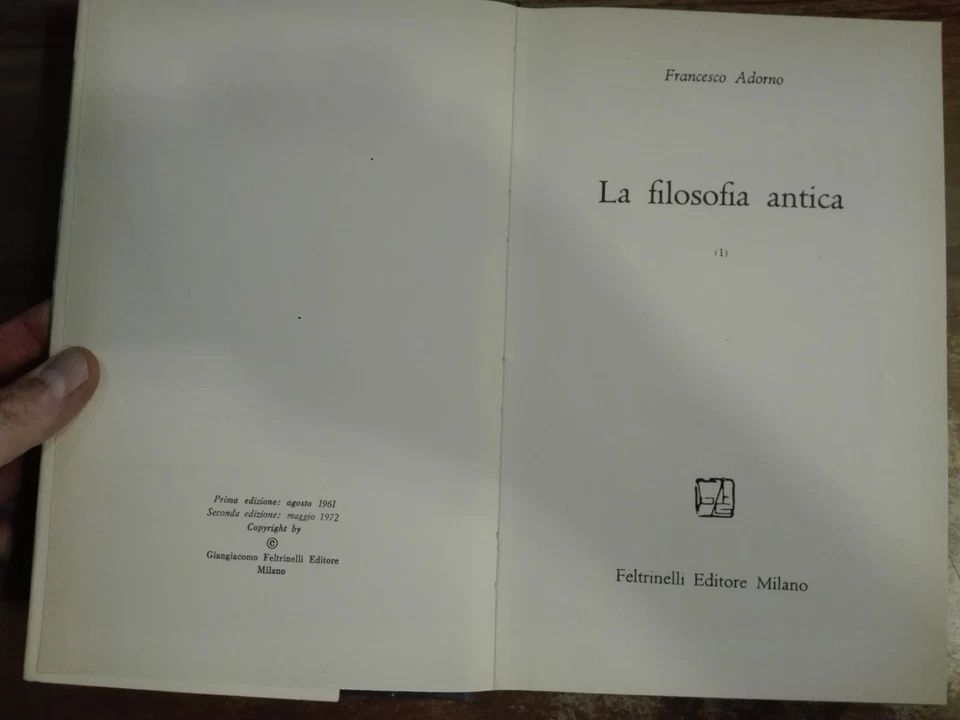 Francesco Adorno LA FILOSOFIA ANTICA Feltrinelli 1972 vol 1 e 2 storia della fil - Immagine 4 di 4