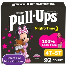 Pull-Ups Girls' Night-Time Potty Training Pants, 4T-5T 38-50 lbs , 92 Count