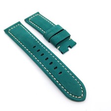 24mm 22mm Green Suede Leather Band Strap For PAM RADIOMIR LUMINOR Watch