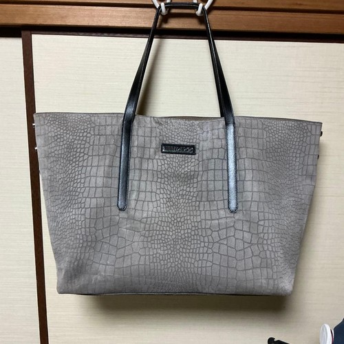 Jimmy Choo Women Bag Tote Crocodile Embossed Grey VHTF Designer Collection Popul