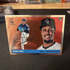 Topps 2025 Chrome Platinum Jaden Hill Rockies Rookie Card #221 MLB. rookie card picture