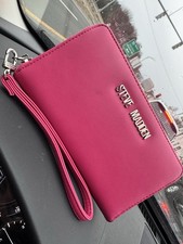 Steve Madden LARGE Zip Around Wallet Fuchsia - Electric Pink
