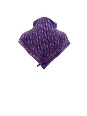 H74# Missoni Foulards Silk Scarf Purple Multicolor Zigzag Chevron Print  Italy