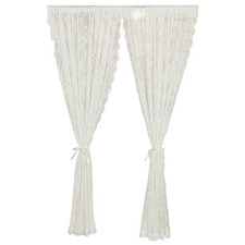 2pcs White Lace Curtains 29.5"W x 47.3"L Pack of 1 Width: 29.53-inch