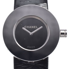 CHANEL La Ronde H0579 SS / Leather black Dial Quartz Ladies Watch K#147813