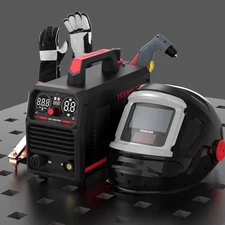 YESWELDER CUT-65DS PRO Plasma Cutter with Welding Helmet & Gloves, 65A 110V/220V