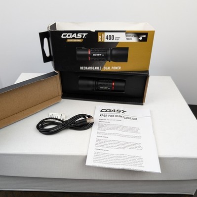 Coast XP6R Rechargeable LED Flashlight 400 Lumens rechargable Dual Power
