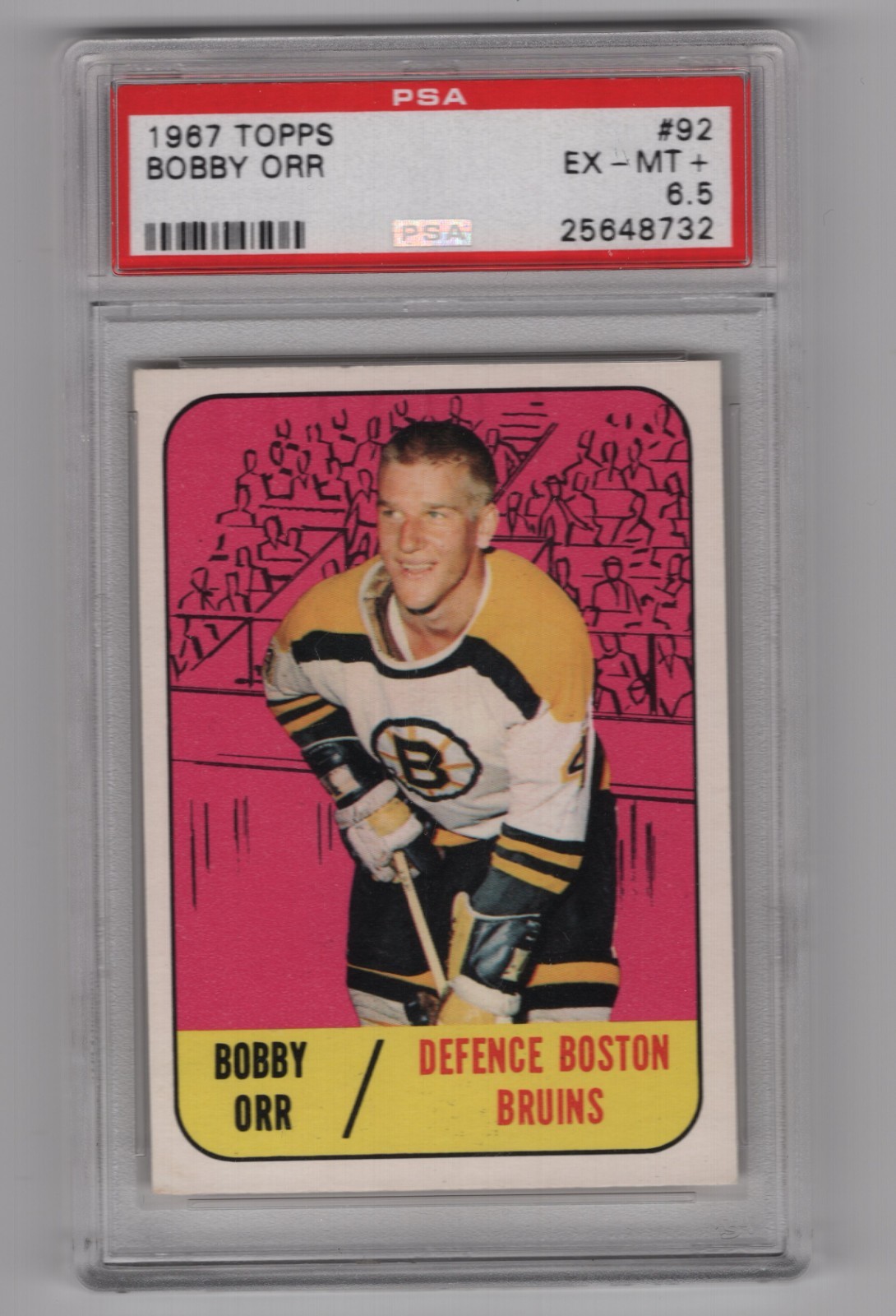 BOBBY ORR   1967-68  TOPPS 67-68  NO  92 PSA 6    89840
