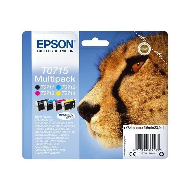 Cartouches EPSON T0715 résolvez le problème des couleurs ternes avec le Multipack Guépard