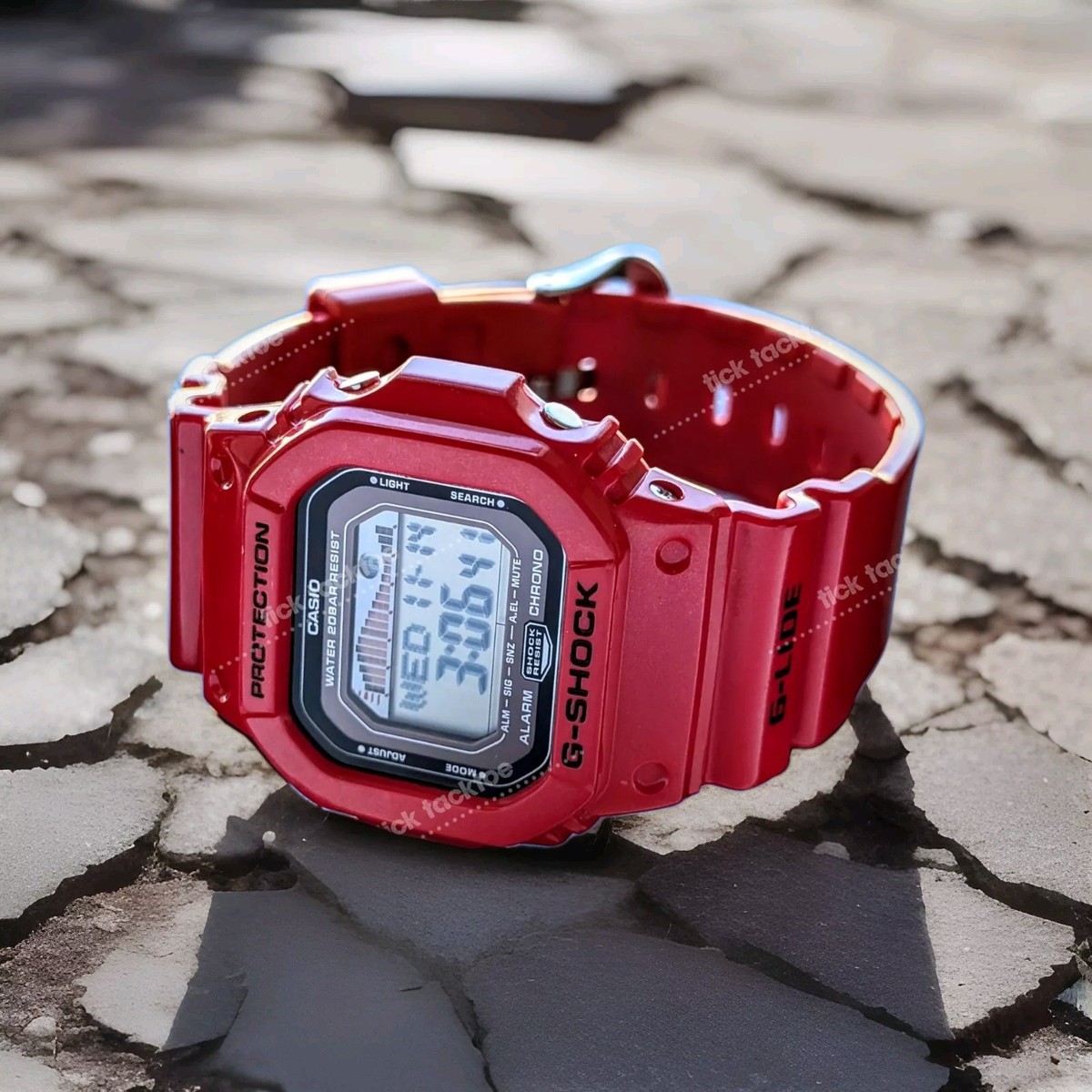 G-SHOCK G-LIDE GLX-5600 レッド Rare Casio G-Shock Surfer Red G-Lide GLX5600-4 Digital Wrist Watch