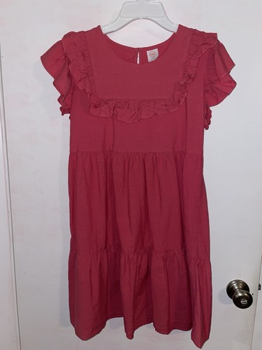 Wonder Nation Girl's Size XXL 18 Corral Pink Ruffle Dress Modest