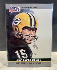 Pro Set 1990 Super Bowl MVP Bart Starr #1 Green Bay Packers Football Card