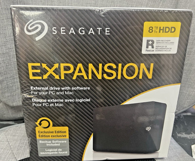 Seagate Expansion 8TB HDD External Hard Drive STKR8000400 Black SEALED FREE S&H!