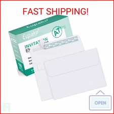 Eupako 5x7 Envelopes Self Seal 100 Pack, White A7 Envelopes, Kraft Paper Envelop