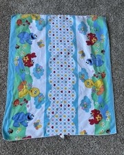 Vintage 90s Sesame Street Baby Receiving Blanket Elmo Big Bird Cookie 30x40