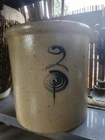 Antique 2 Gallon Red Wing Target Salt Glaze Stoneware Crock Bee Sting