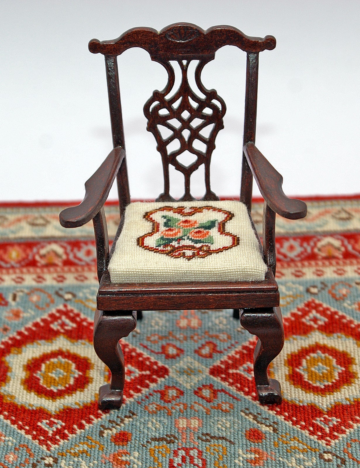 Vintage Dollhouse Miniature "Chippendale Ball & Claw Footed Arm Chair" HOM Kit