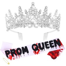 Prom Queen Crown and Sash Set for Women Girls