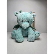 FAO Schwarz 12" Glow Brights Teal Blue Dragon Stuffed Animal Plush