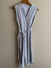 GAP Women's Striped Linen Belted Shirt Dress Medium with Pockets