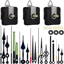 EMOON 3 Pieces Silent Clock Mechanism Replacement Kit, Size1-3pack, Black 