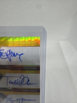 Prizm Black Triple Auto Steve Young, Terrell Owens, Brent Jones