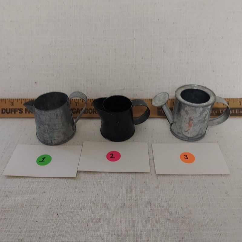 Watering Cans mini-Galvanized-Silver & Black-Made inIndia for Hosley
