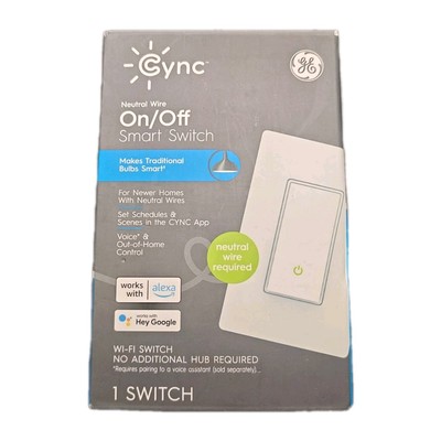GE CYNC Smart Light Switch Paddle Style, Neutral Wire REQUIRED Google & Alexa