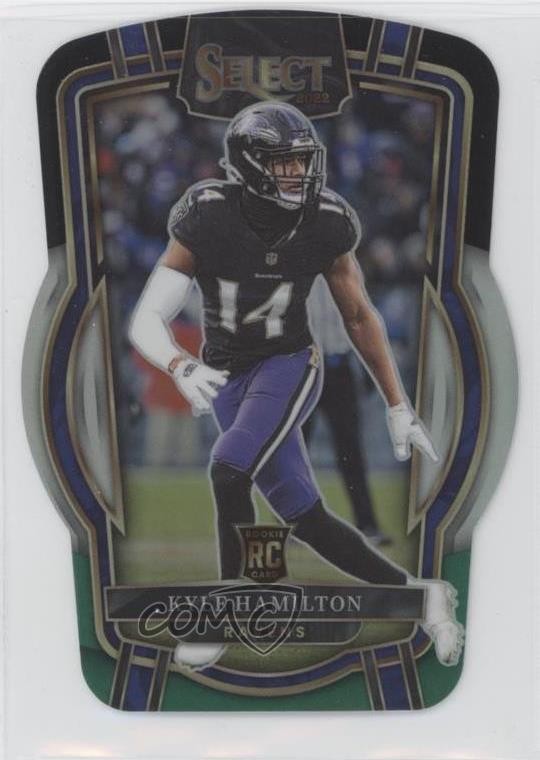 2022 Select Club Level Black & Green Prizm Die-Cut Kyle Hamilton Rookie RC 07rd