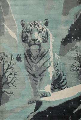 Tiger Landscape Area Rug 6x8 Handmade Wilderness Beauty Stunning Carpet