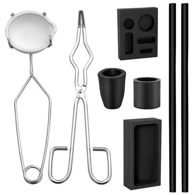 8 Pcs Crucible kit Graphite Torch Melting Casting Kit- Gold Melting Kit- Meta...
