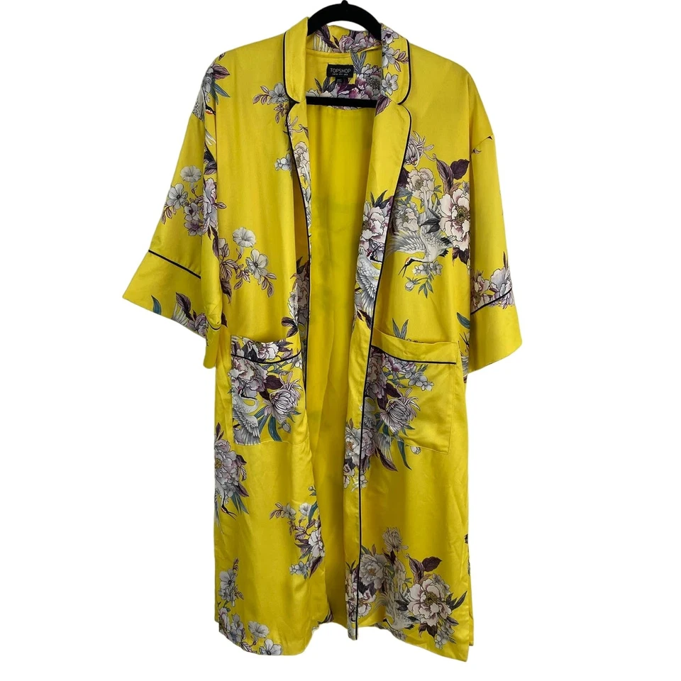 Topshop 黄色花卉和服式掸子长袍 — 波西米亚节日度假村 - 4 — 第 2/4 张图片